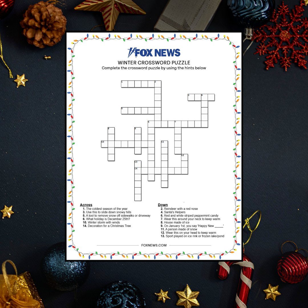 Fox News On X: &amp;quot;Christmas Fun For The Whole Family! Download Our with Fox News Crossword Puzzle Today Printable