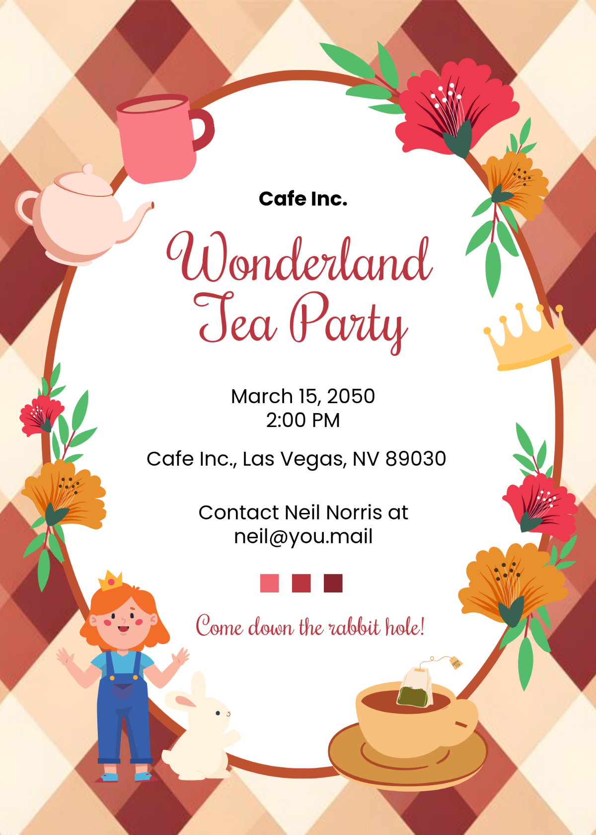 Free Alice In Wonderland Tea Party Invitation Template - Edit throughout Templates Free Printable Free Downloadable Alice in Wonderland Invitations