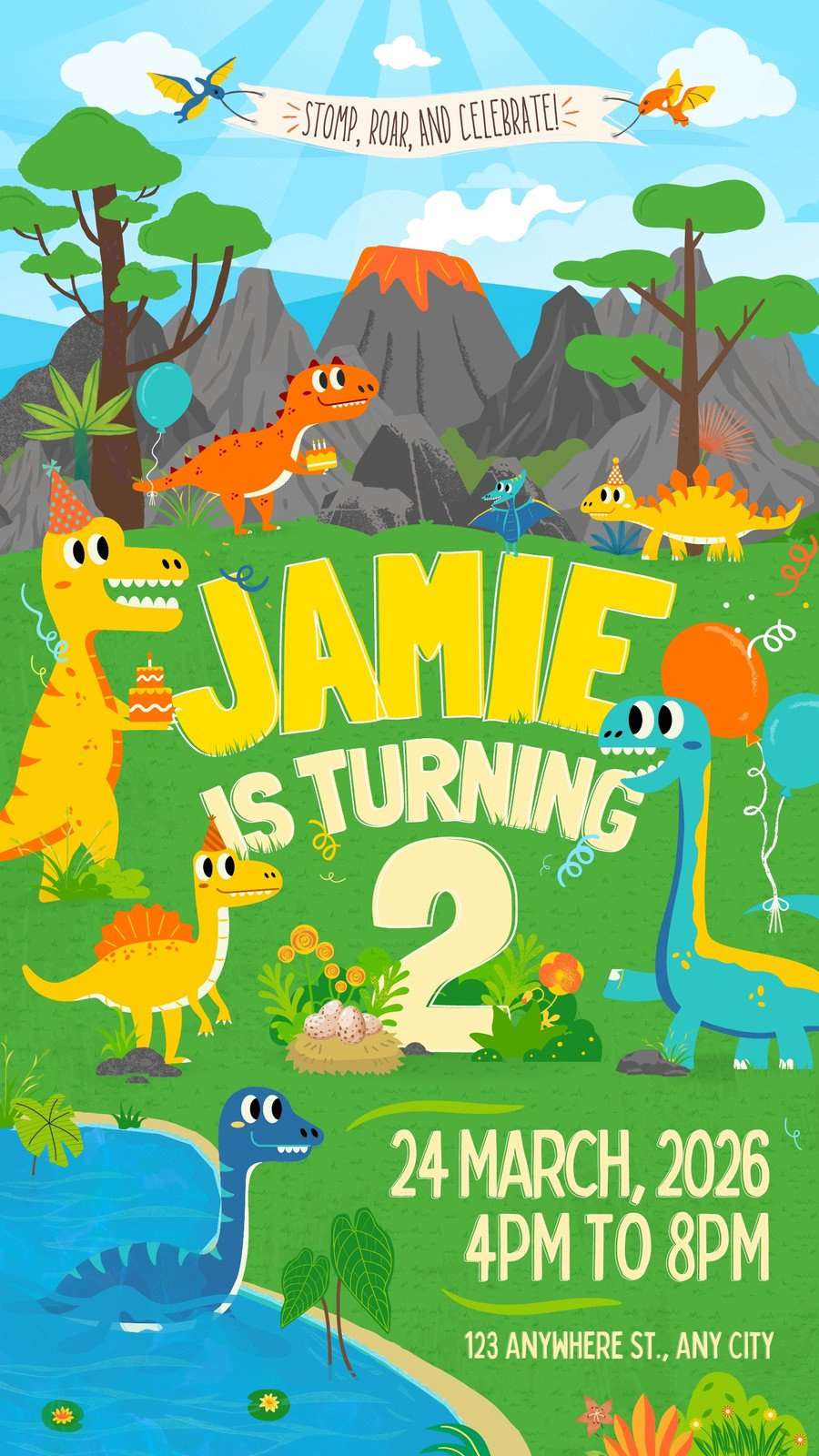 Free And Customizable Dinosaur Templates within Free Printable Dinosaur Party