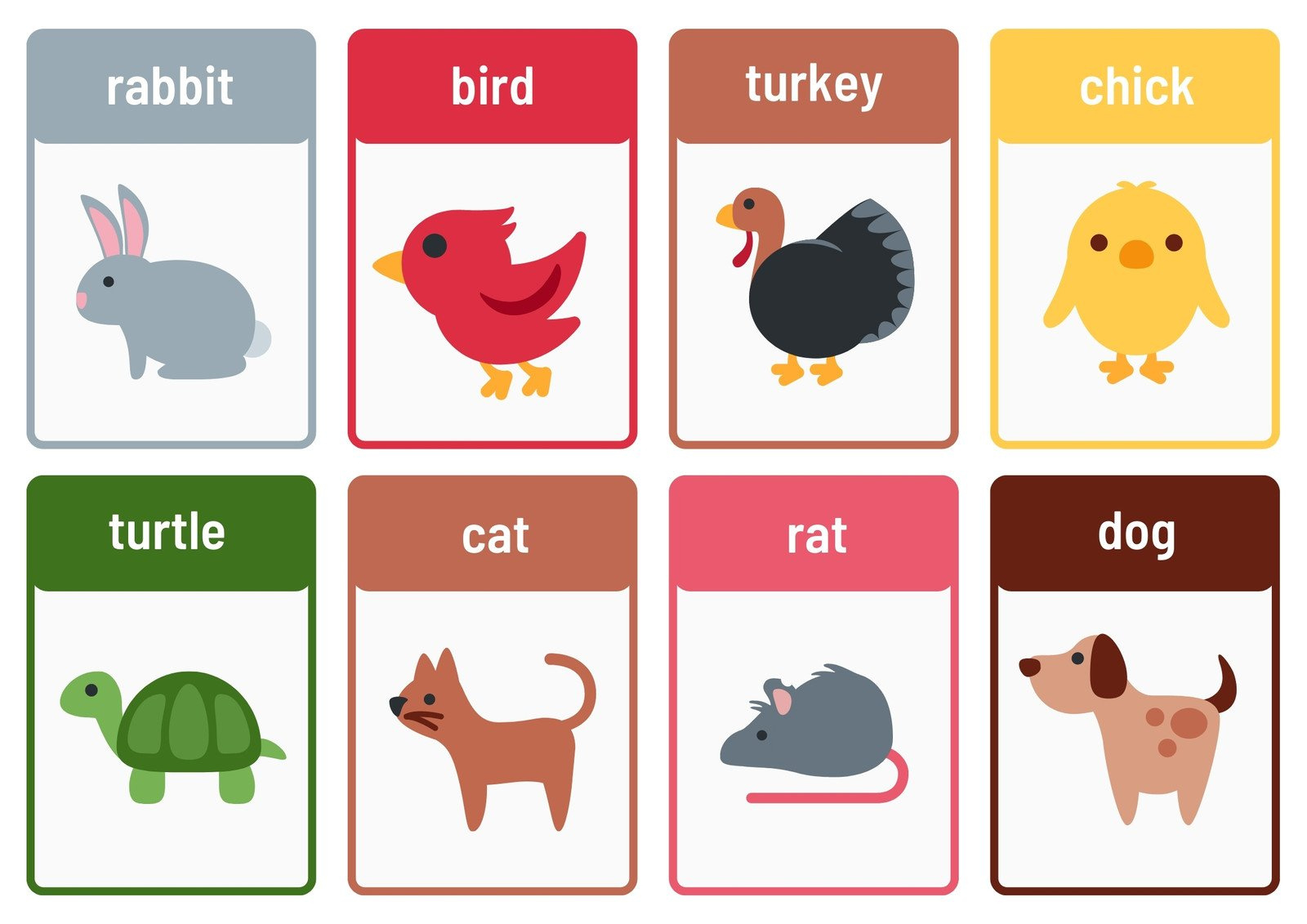 Free Animal Flashcards To Customize And Print | Canva with regard to Free Printable Animals Flashcards