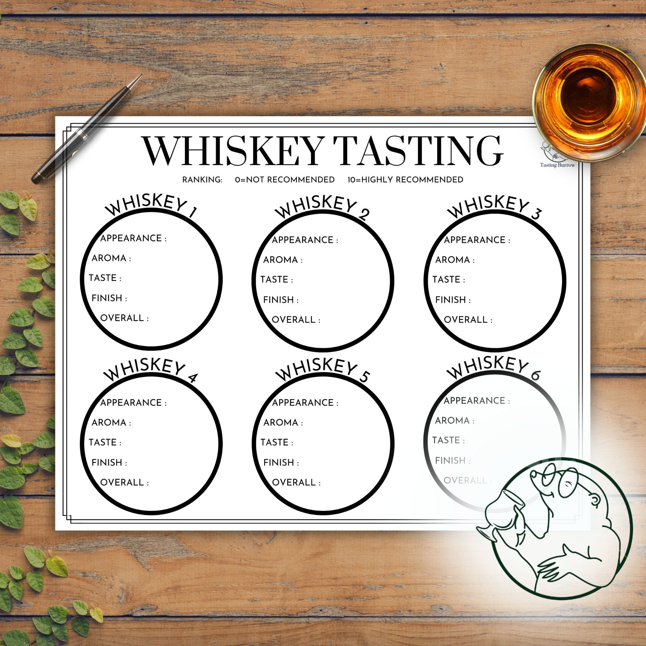 Free Bourbon Tasting Printable regarding Free Printable Bourbon Tasting Mat