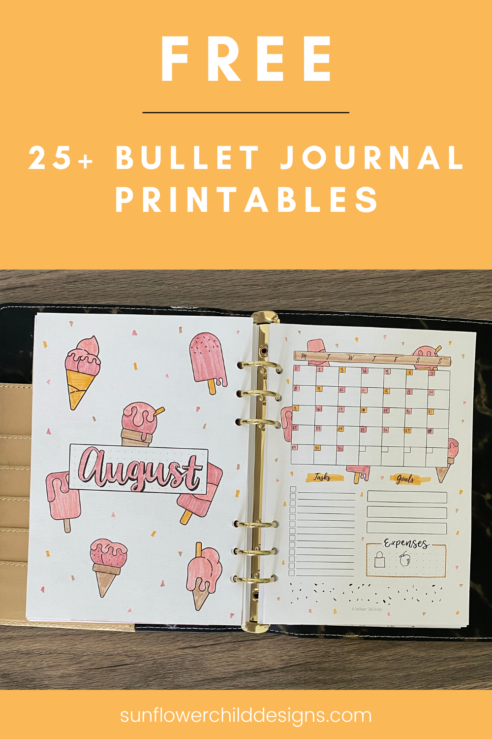 Free Bullet Journal Printables 25+ Pages With Doodles — Sunflower inside Free Printables For Bullet Journal
