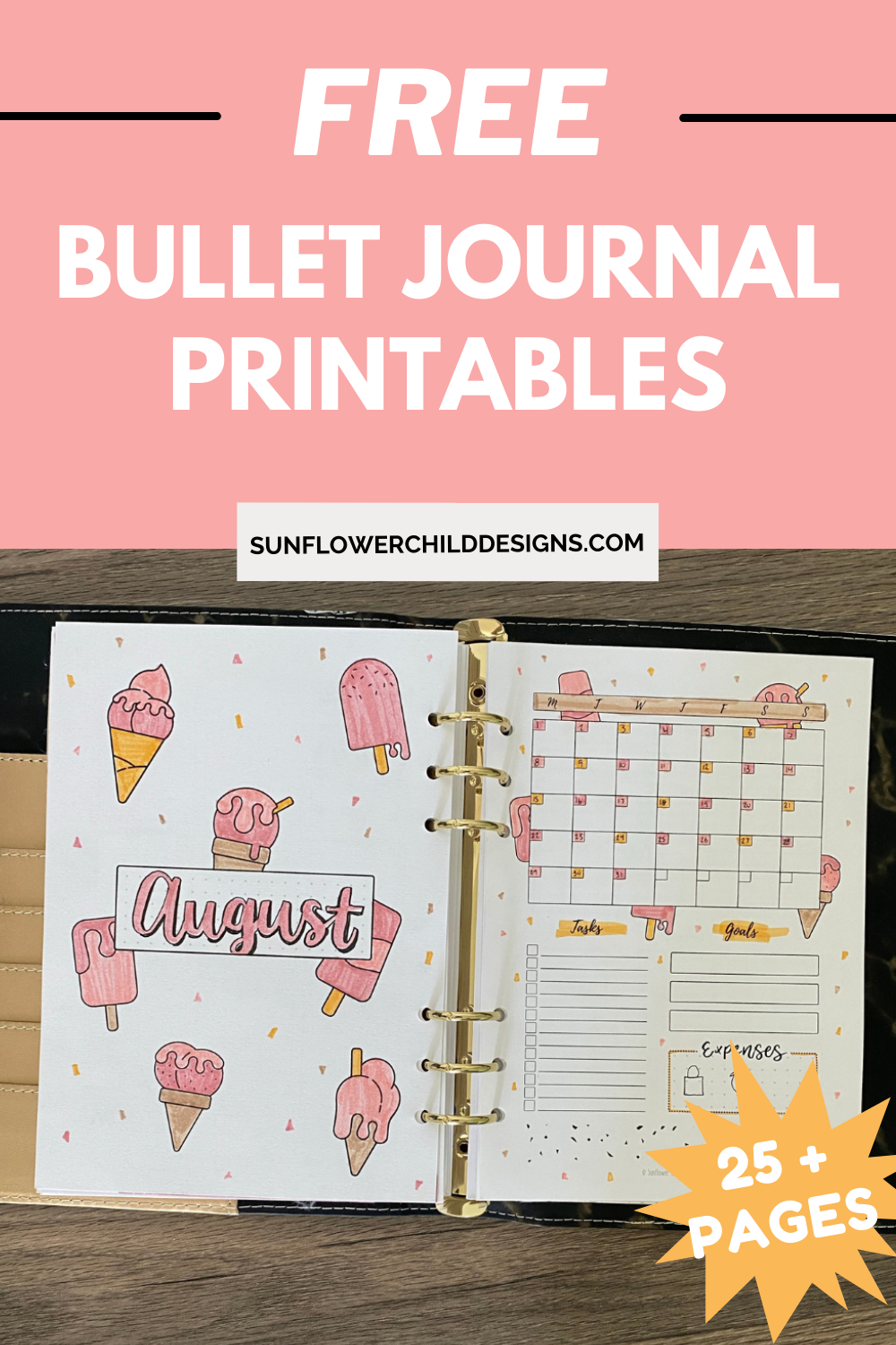 Free Bullet Journal Printables 25+ Pages With Doodles — Sunflower throughout Bullet Journal Free Printables