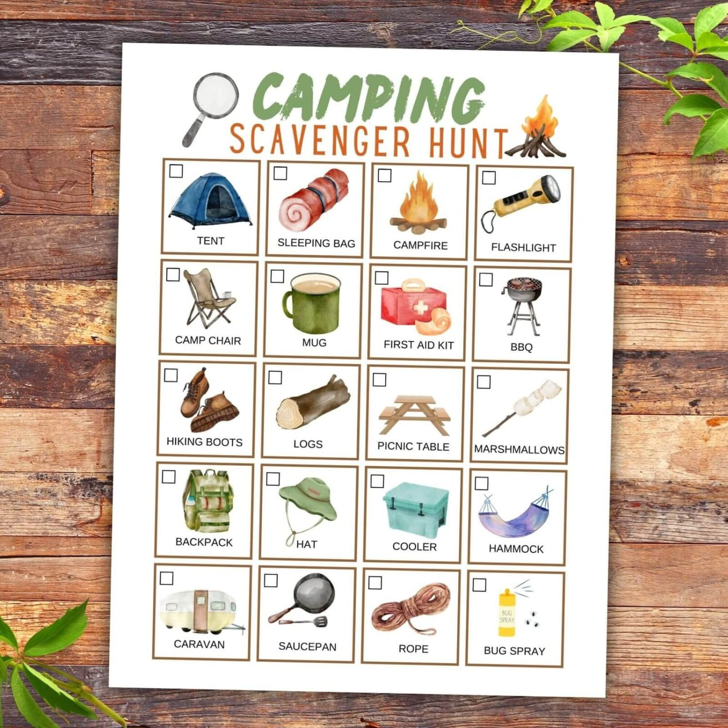 Free Camping Scavenger Hunt Printable with regard to Free Camping Scavenger Hunt Printable