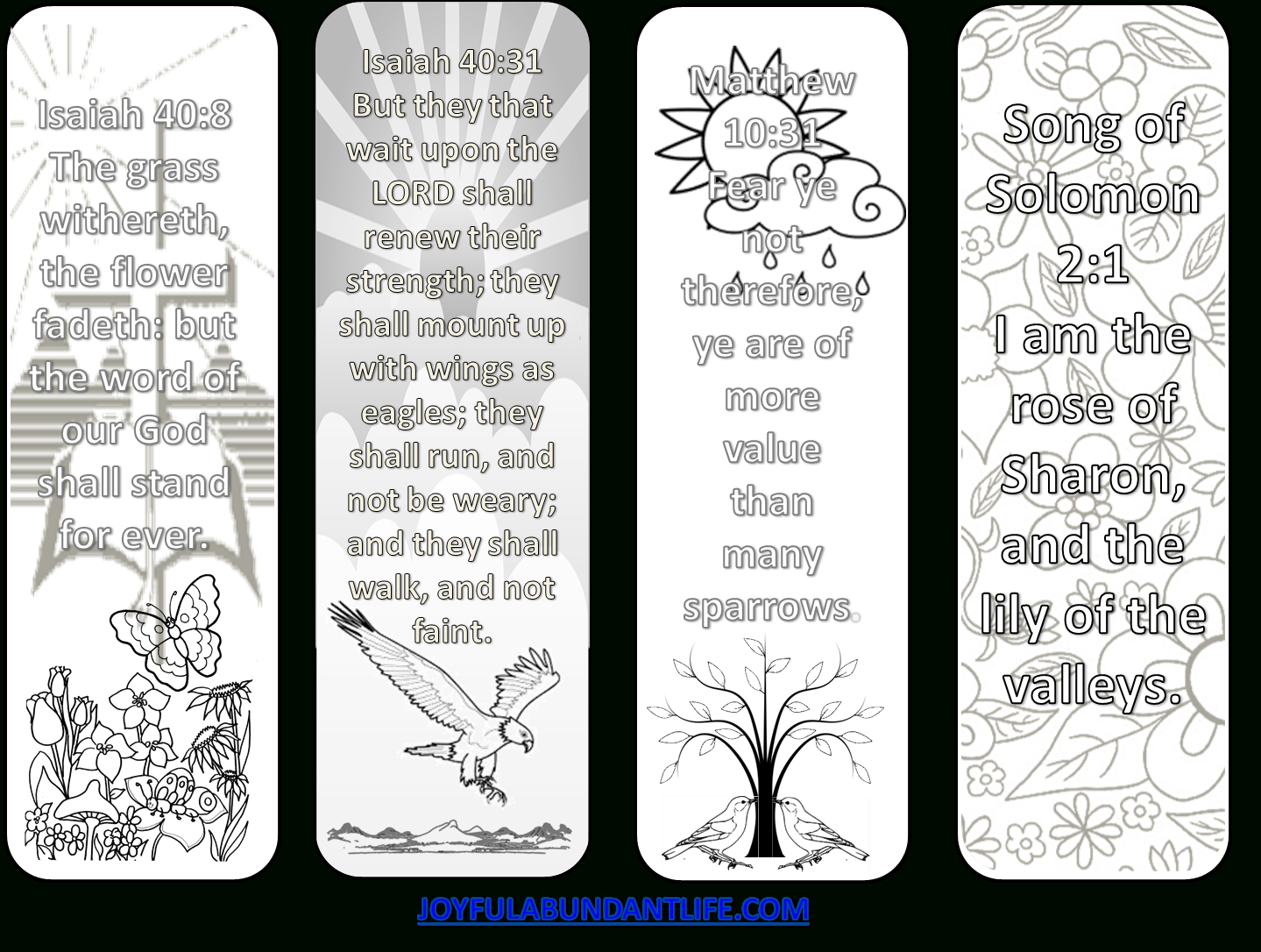 Free Coloring Bible Verse Bookmarks – Joyful Abundant Life within Free Printable Bible Bookmarks To Color For Kids