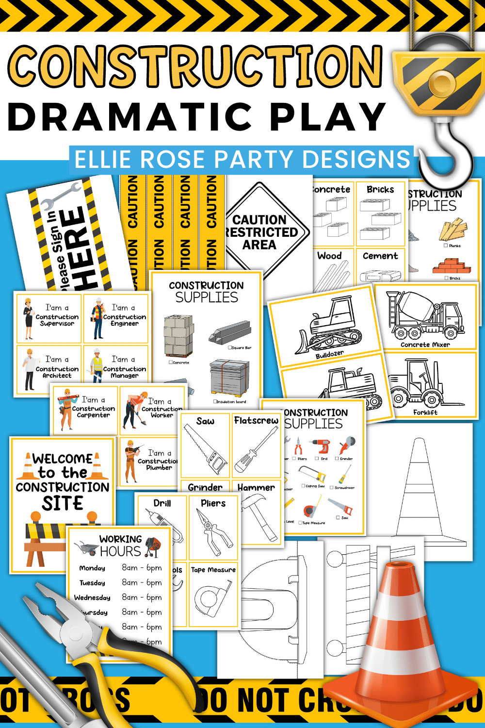 Free Construction Site Pretend Play Printables inside Free Dramatic Play Printables