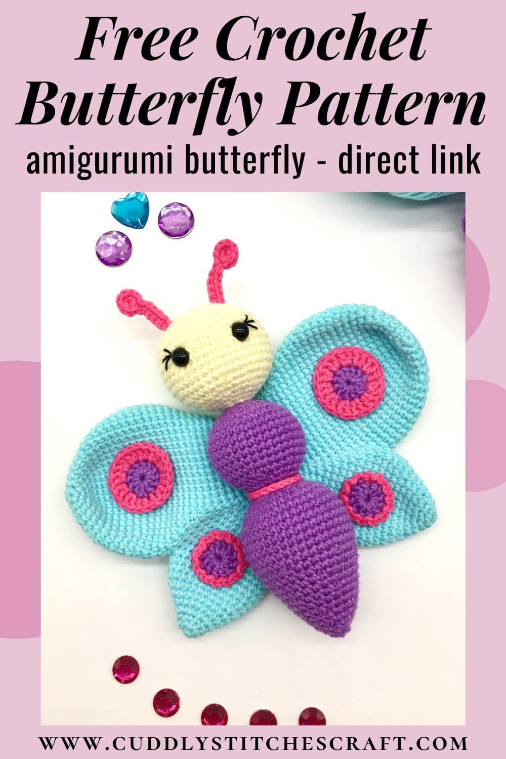 Free Crochet Butterfly Pattern - Cuddly Stitches Craft for Printable Free Crochet Butterfly Patterns to Print