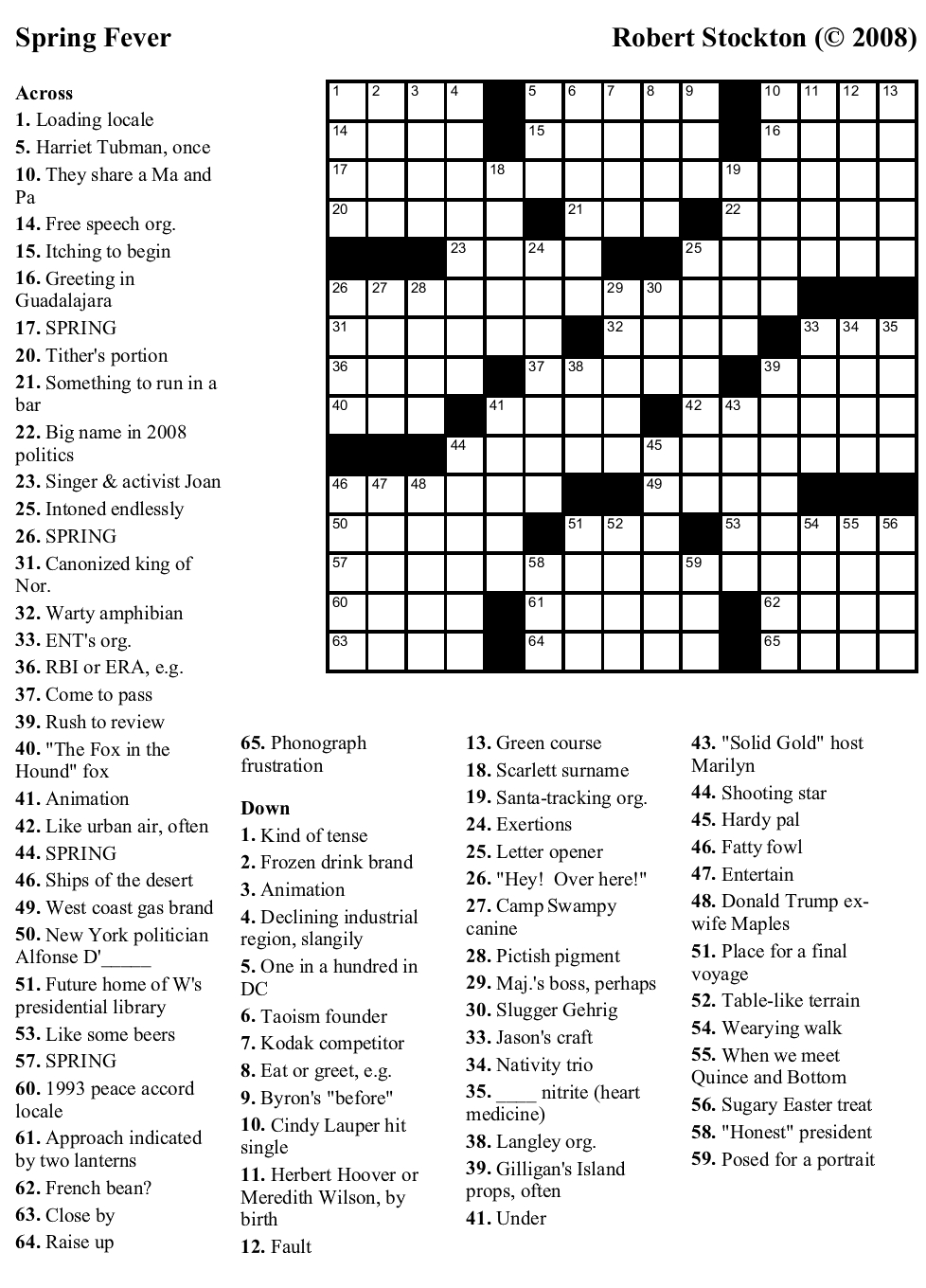 Free Crossword Puzzle #38: &amp;quot;Spring Fever&amp;quot; | Beekeeper Crosswords regarding Free Printable Spring Crossword Puzzles