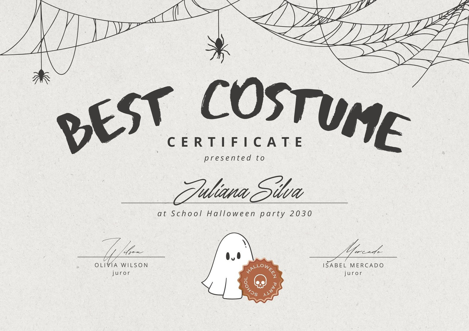 Free Custom Printable Halloween Certificate Templates | Canva inside Halloween Costume Awards Printable