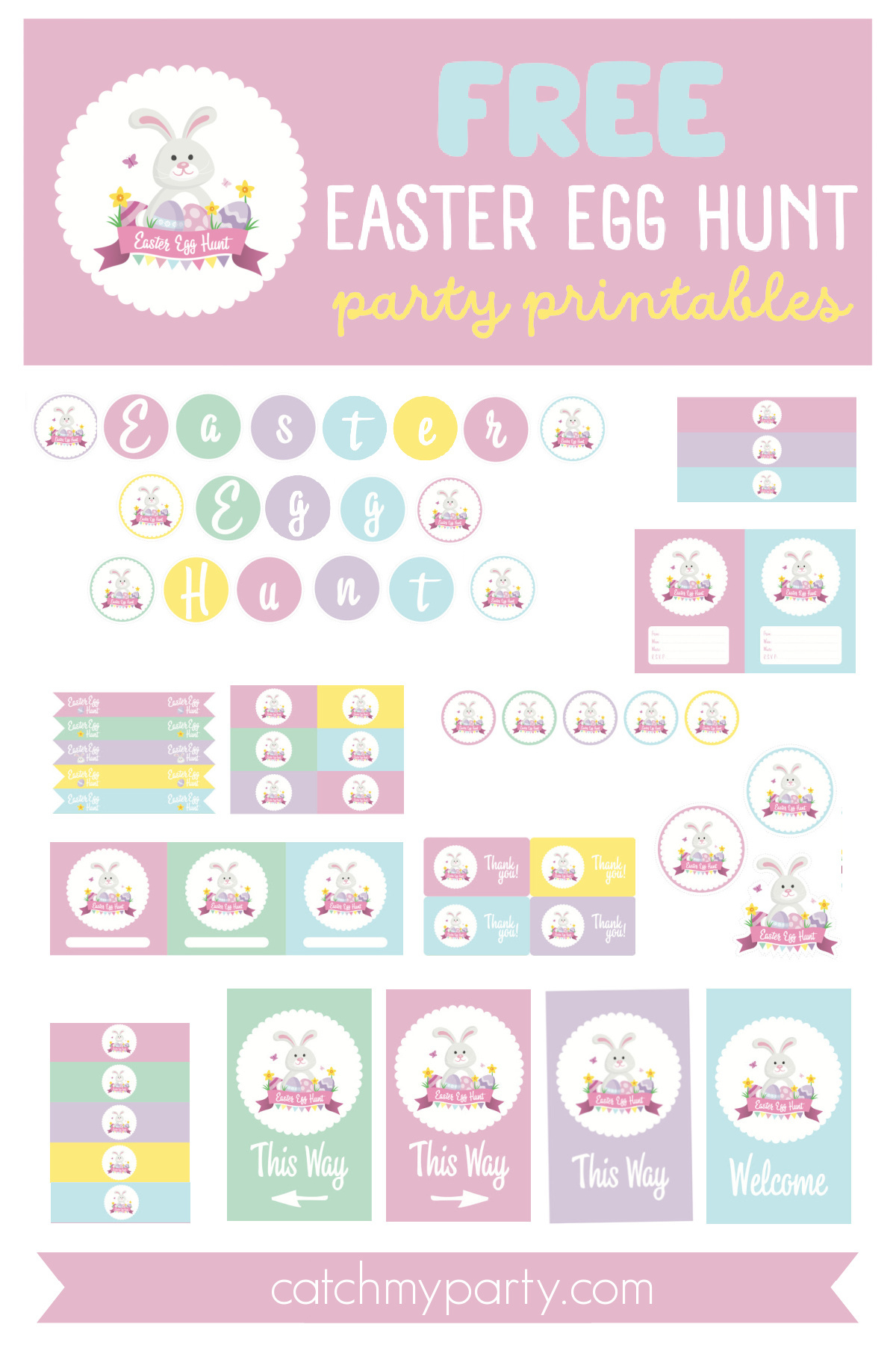 Free Easter Egg Hunt Party Printables! | Catch My Party intended for Free Printable Easter Egg Hunt Signs