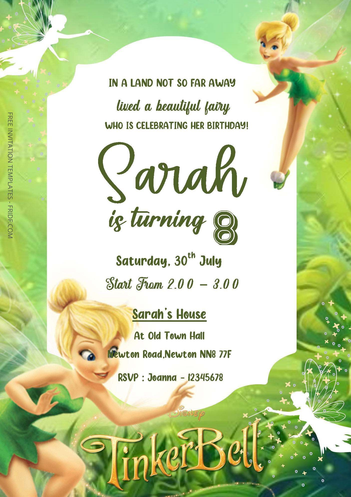 Free Editable Word – Tinkerbell Birthday Invitation Templates throughout Free Printable Tinkerbell Invitation Template