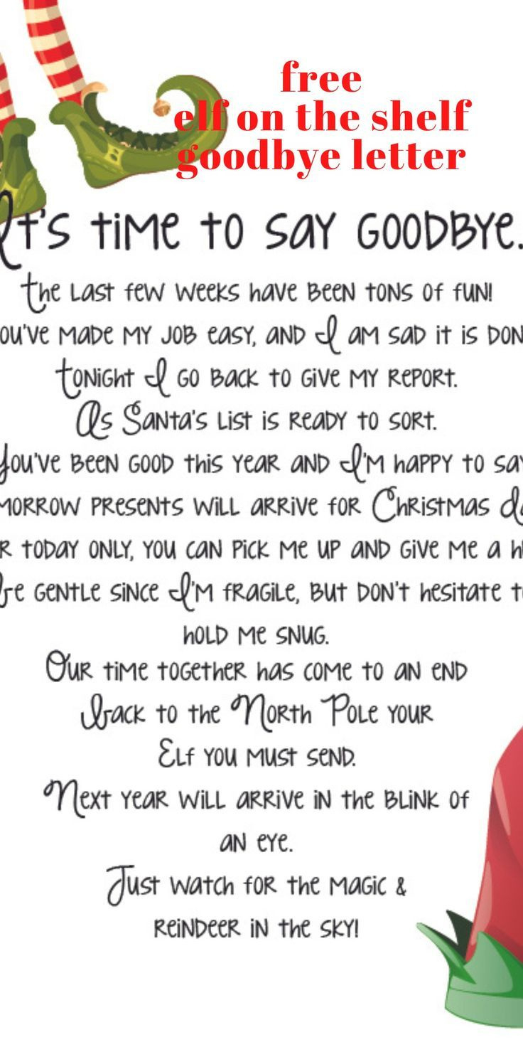 Free Elf On The Shelf Goodbye Printable Letter pertaining to Free Printable Elf On The Shelf Goodbye Poem