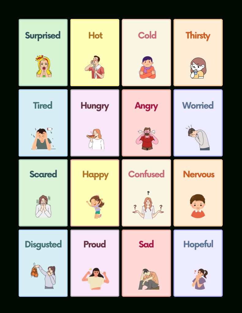 Free Emotions Flashcards For Autism And Speech Therapy | Autistichub pertaining to Emotions Flashcards Free Printable