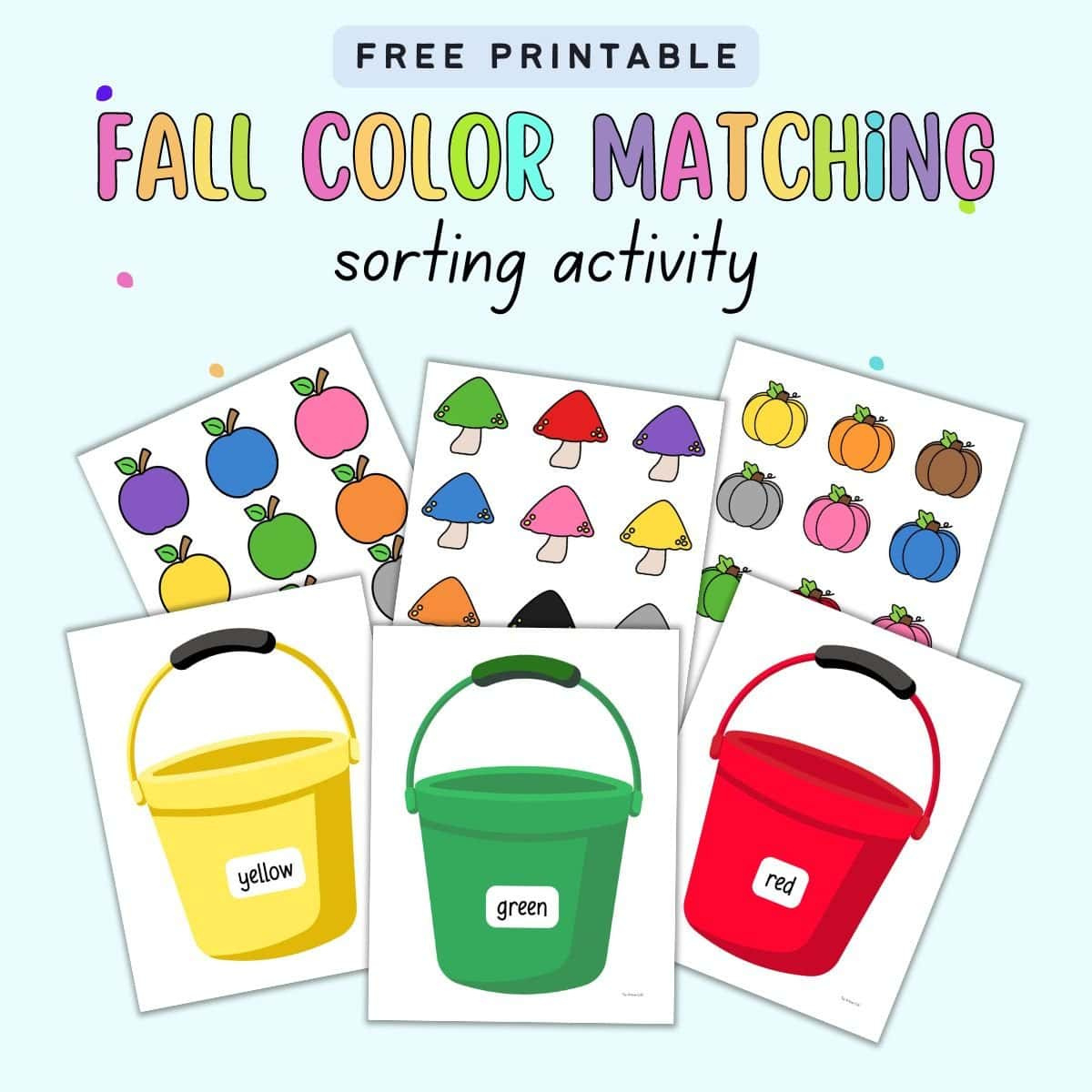 Free Fall Themed Color Matching Printable - The Artisan Life for Color Matching Printable Free