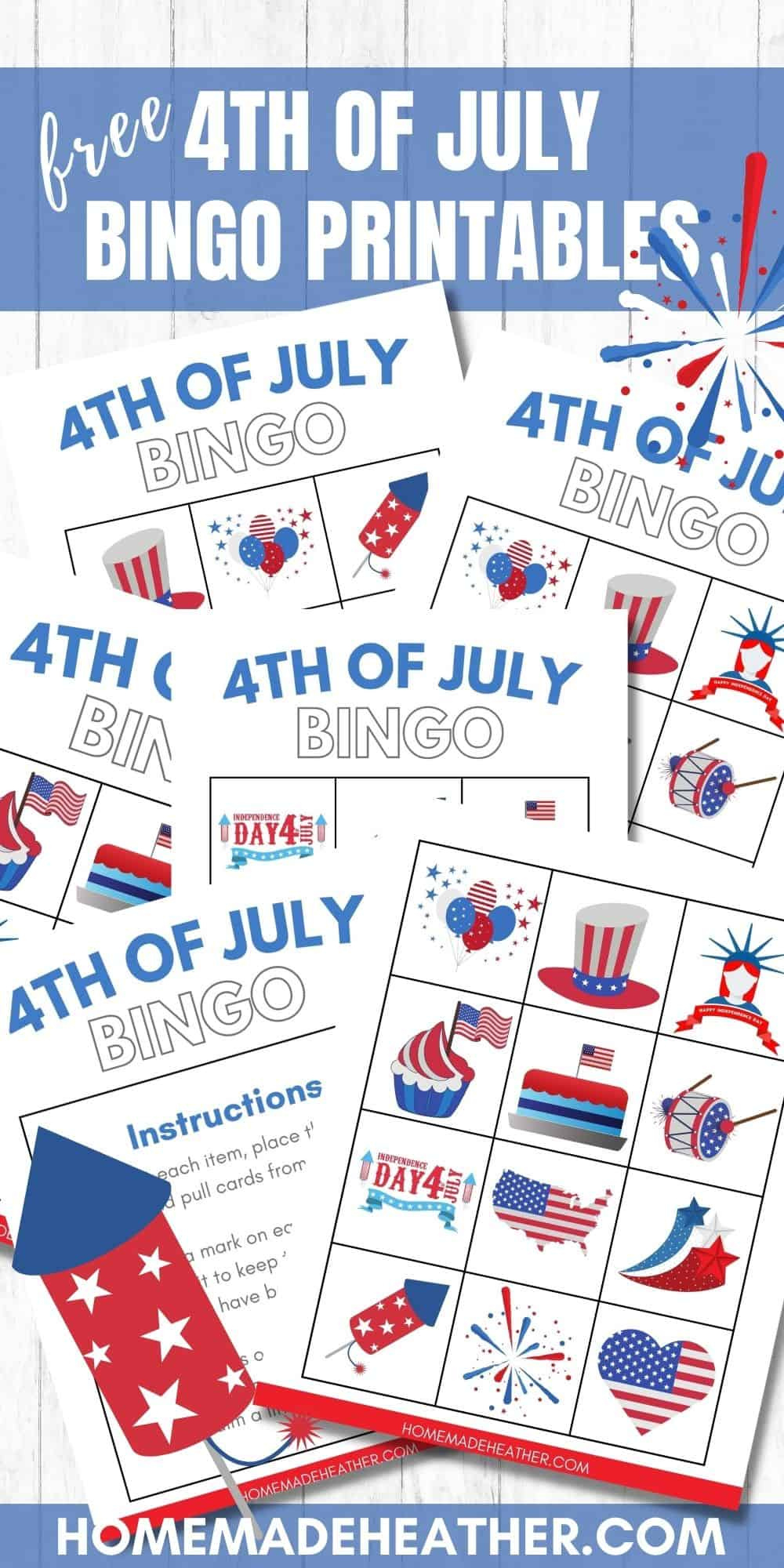 Free Fourth Of July Bingo Printables » Homemade Heather regarding 4Th Of July Bingo Free Printable