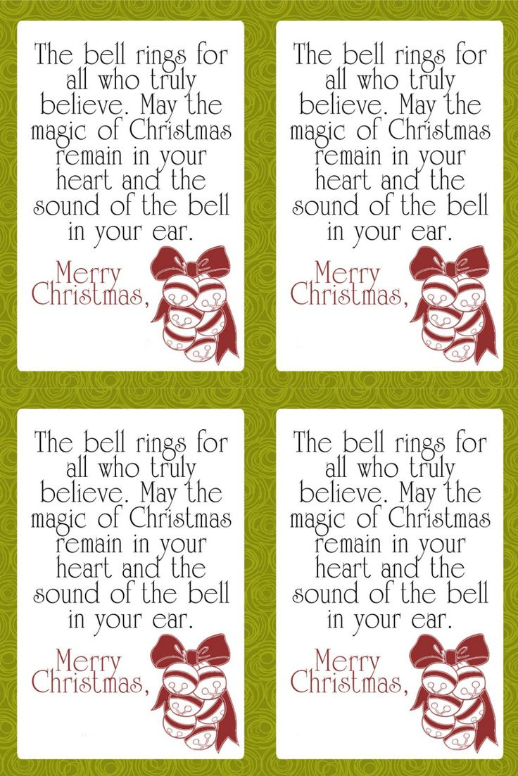 Free Friday! Cute &amp;quot;Sleigh Bell&amp;quot; Neighbor Gift Tags intended for Free Printable Polar Express Bell Tags