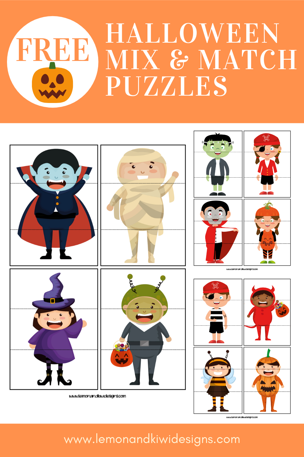 Free Halloween Printable Puzzles - Lemon And Kiwi Designs with Free Printable Halloween Puzzles