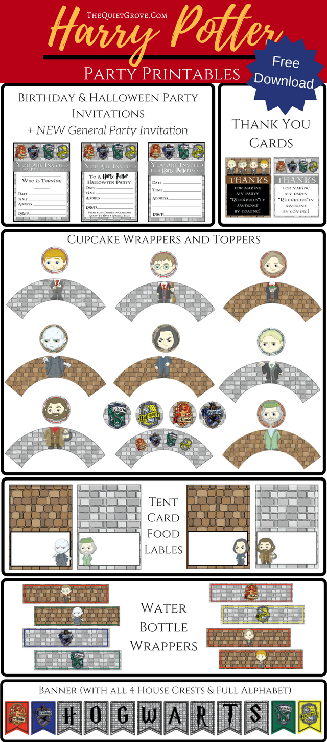 Free Harry Potter Party Printables! ⋆ The Quiet Grove for Free Harry Potter Party Printables