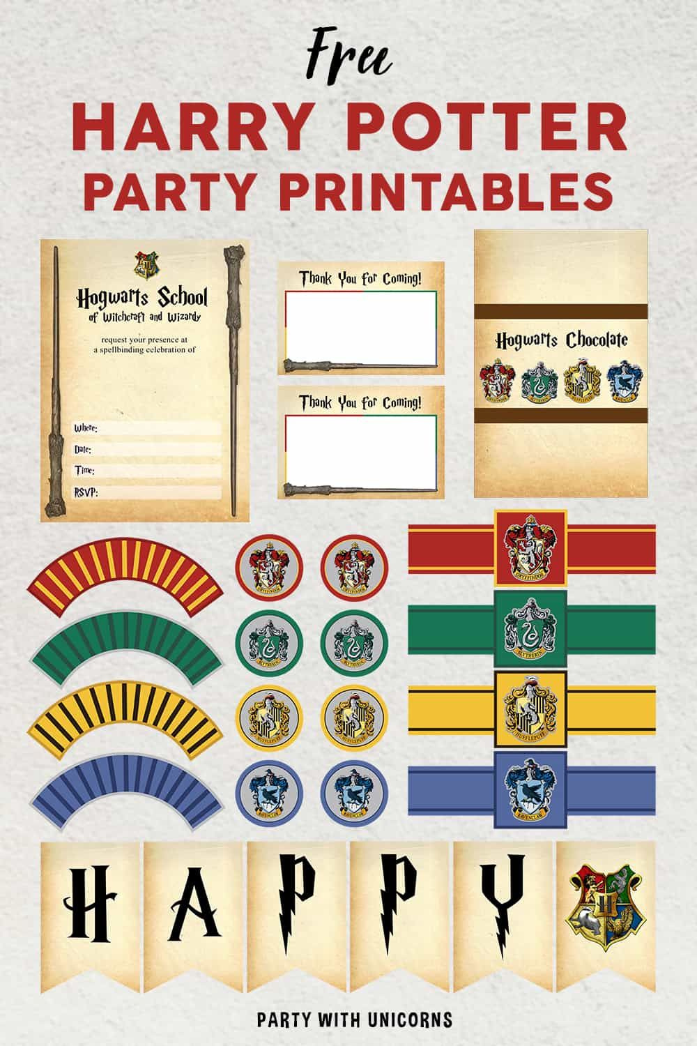 Free Harry Potter Party Printables throughout Free Harry Potter Party Printables