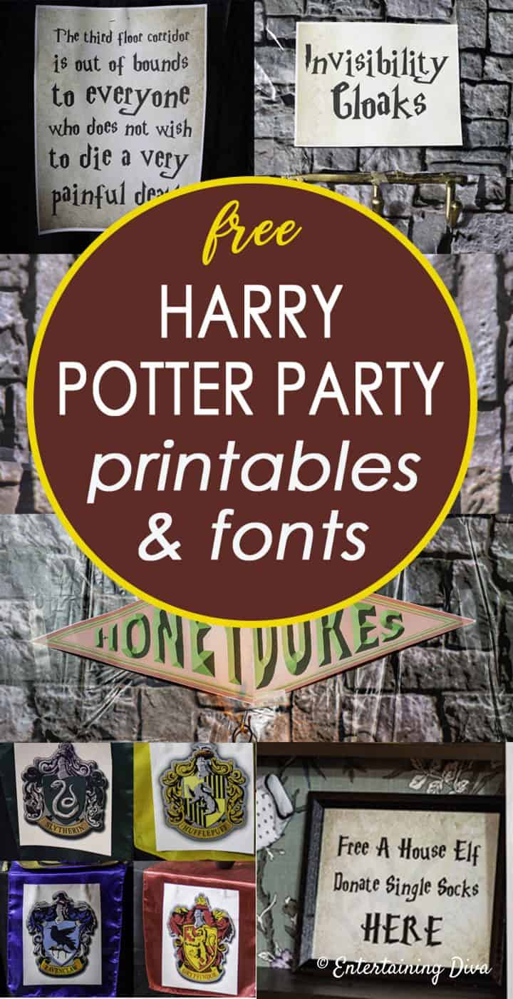 Free Harry Potter Printables And Fonts in Free Harry Potter Party Printables