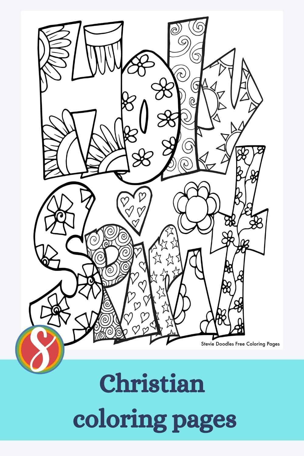 Free Holy Spirit Coloring Pages — Stevie Doodles for Free Printable Spiritual Coloring Pages