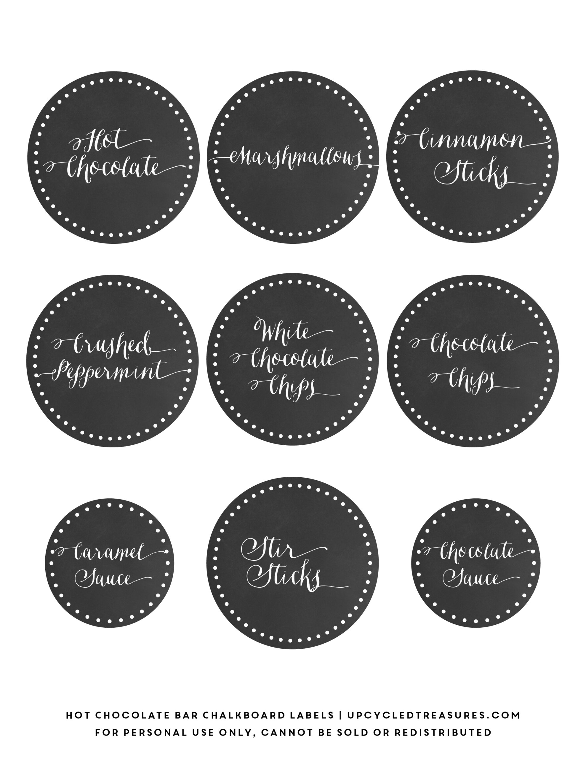 Free Hot Chocolate Bar Labels | Mountain Modern Life % for Free Printable Hot Chocolate Tags