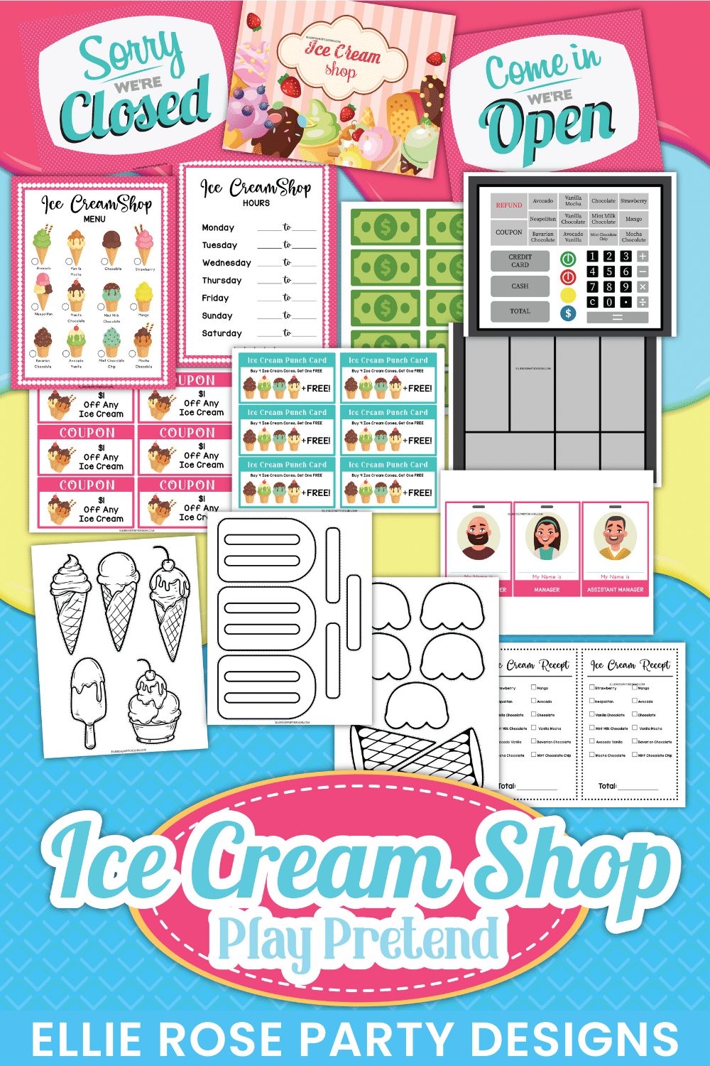 Free Ice Cream Shop Dramatic Play Printables inside Free Dramatic Play Printables