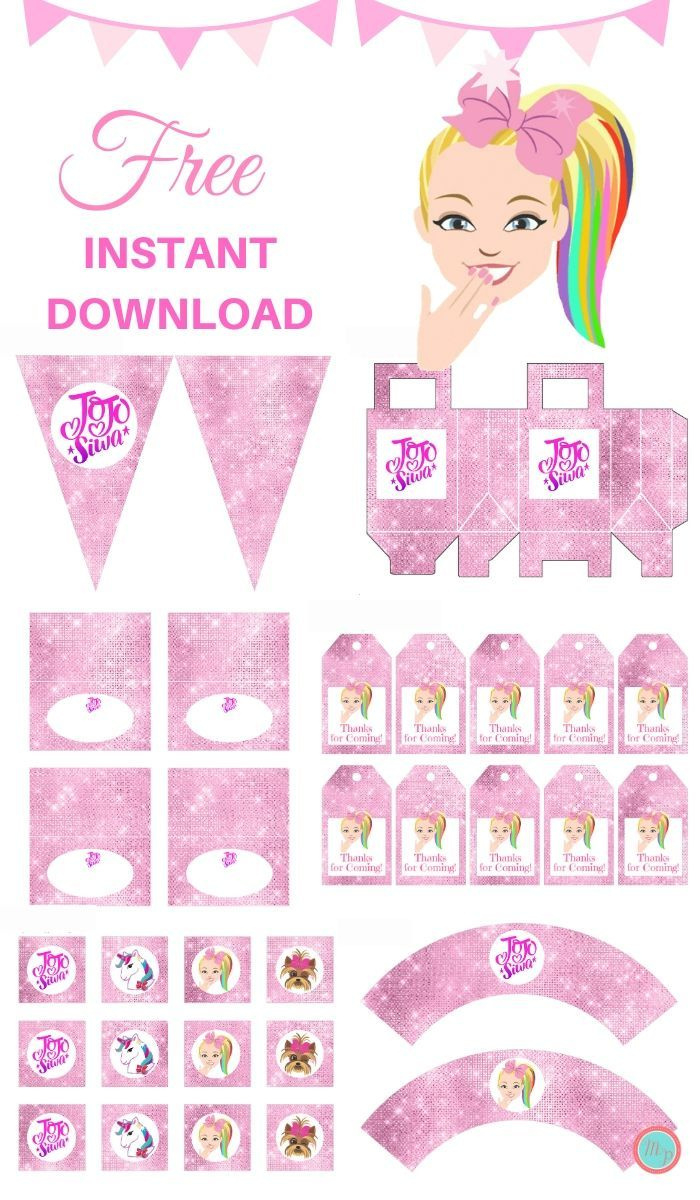 Free Jojo Siwa Party Printable - Instant Download with regard to Free Jojo Siwa Printables