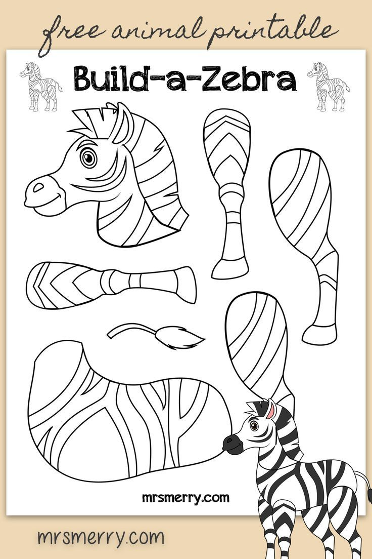 Free Kids Printable - Build A Zebra - Zoo Animal Crafts For Kids with Free Printable Zoo Activities For Preschoolers