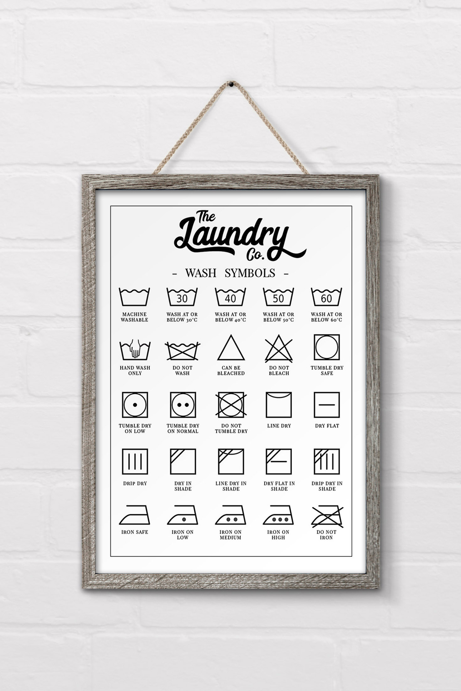 Free Laundry Symbols Wall Art Printable - 24/7 Moms within Free Printable Laundry Signs