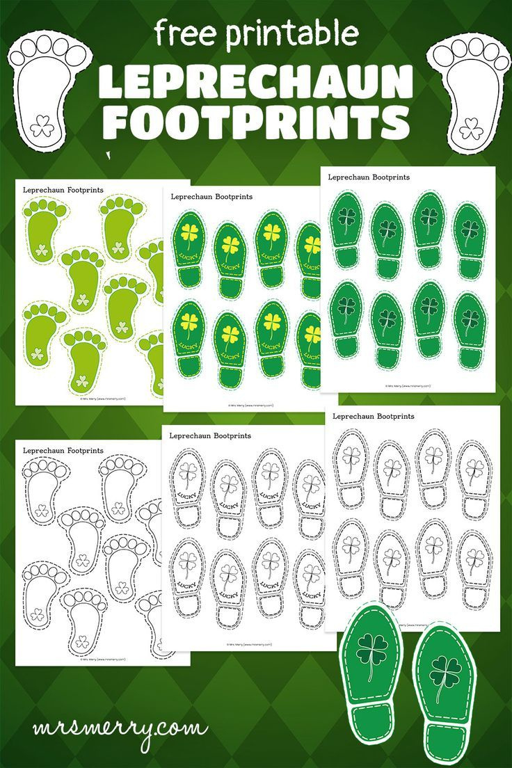 Free Leprechaun Footprints Printable For St. Patrick&amp;#039;S Day | Mrs pertaining to Free Printable Leprechaun Footprints