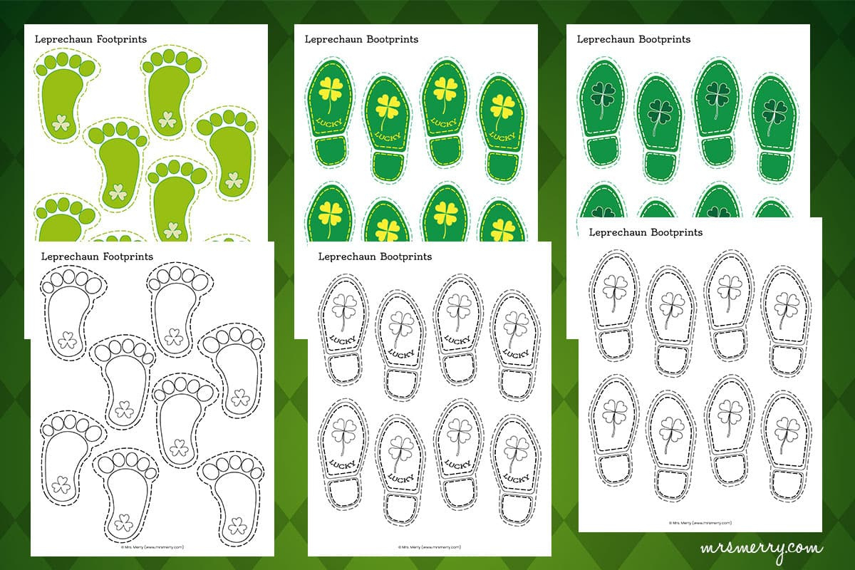 Free Leprechaun Footprints Printable For St. Patrick&amp;#039;S Day | Mrs pertaining to Free Printable Leprechaun Footprints