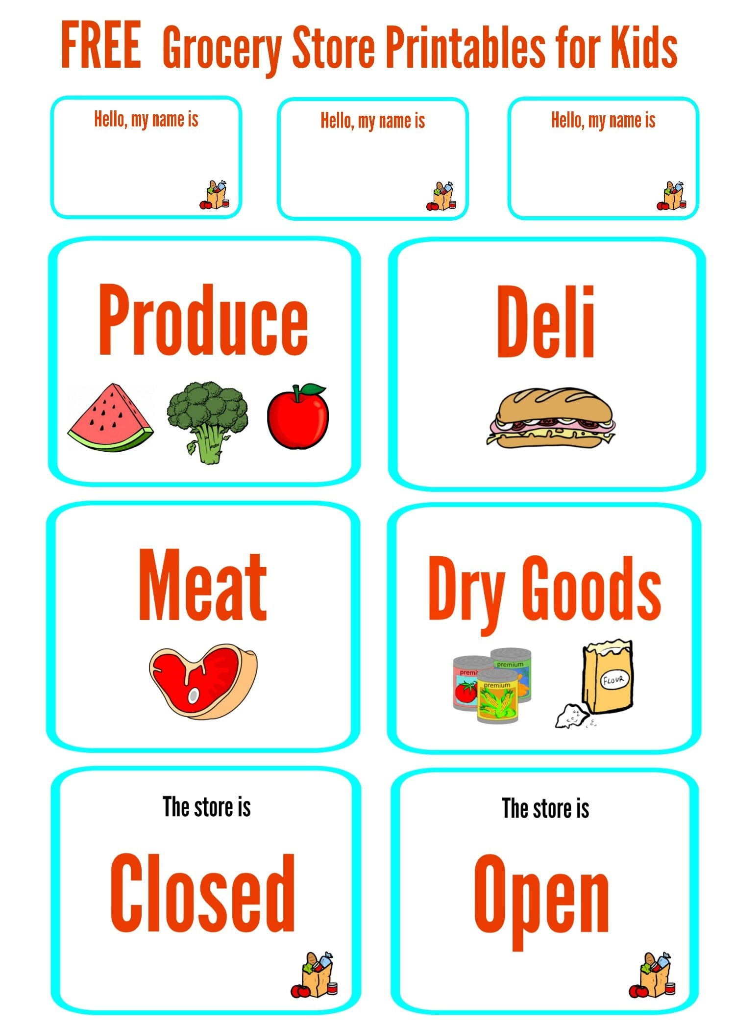 Free Pretend Play Grocery Store Printables For Kids - Make Life Lovely regarding Free Printable Preschool Grocery Store Printables