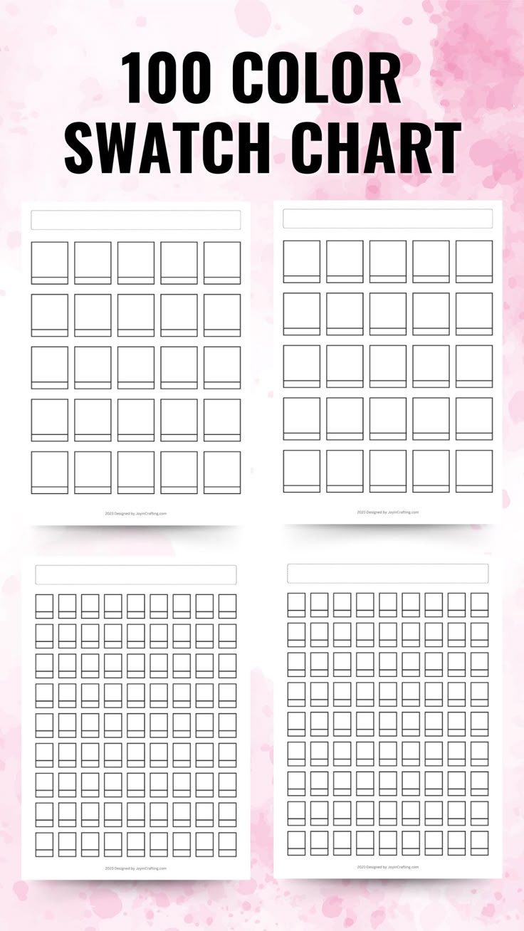 Free Printable 100 Color Swatch Templates with regard to Free Printable Colored Pencil Swatch Template