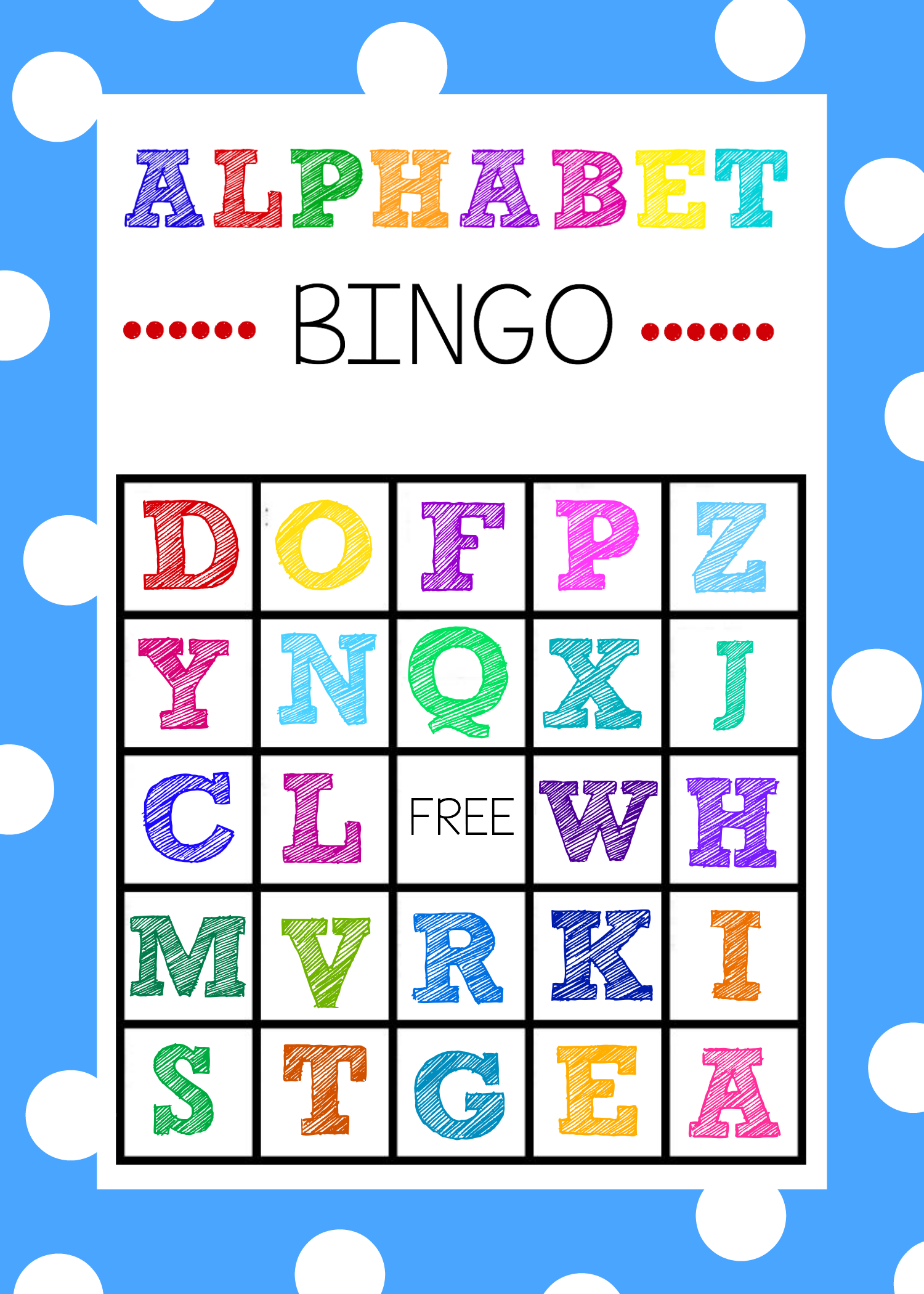 Free Printable Alphabet Bingo Game for Free Printable Alphabet Bingo Cards