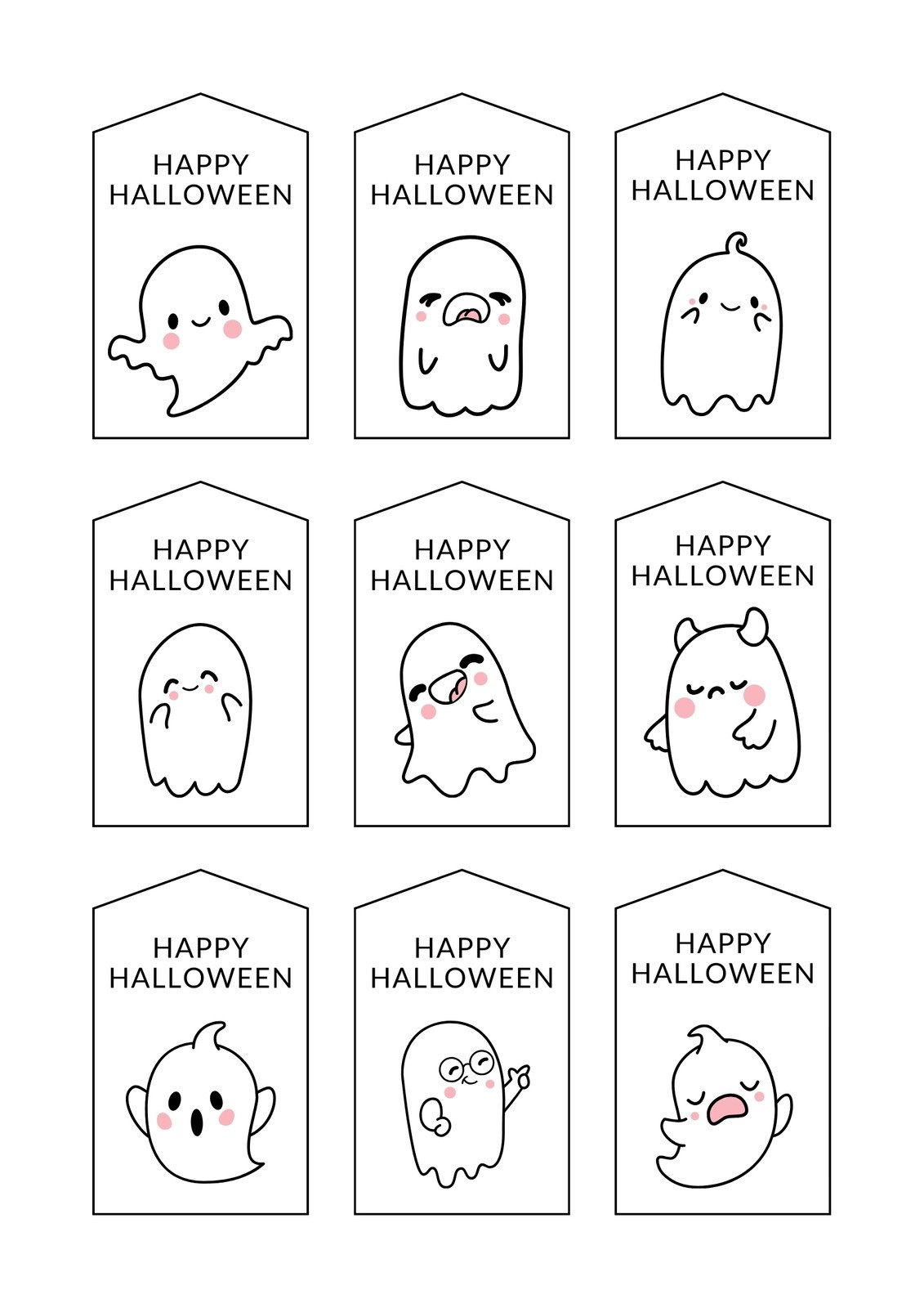 Free Printable And Customizable Halloween Tag Templates | Canva in Happy Halloween Tags Printable