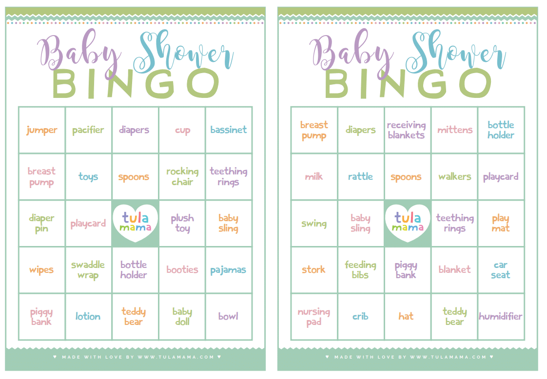 Free Printable Baby Shower Bingo in Baby Shower Bingo Printable Cards