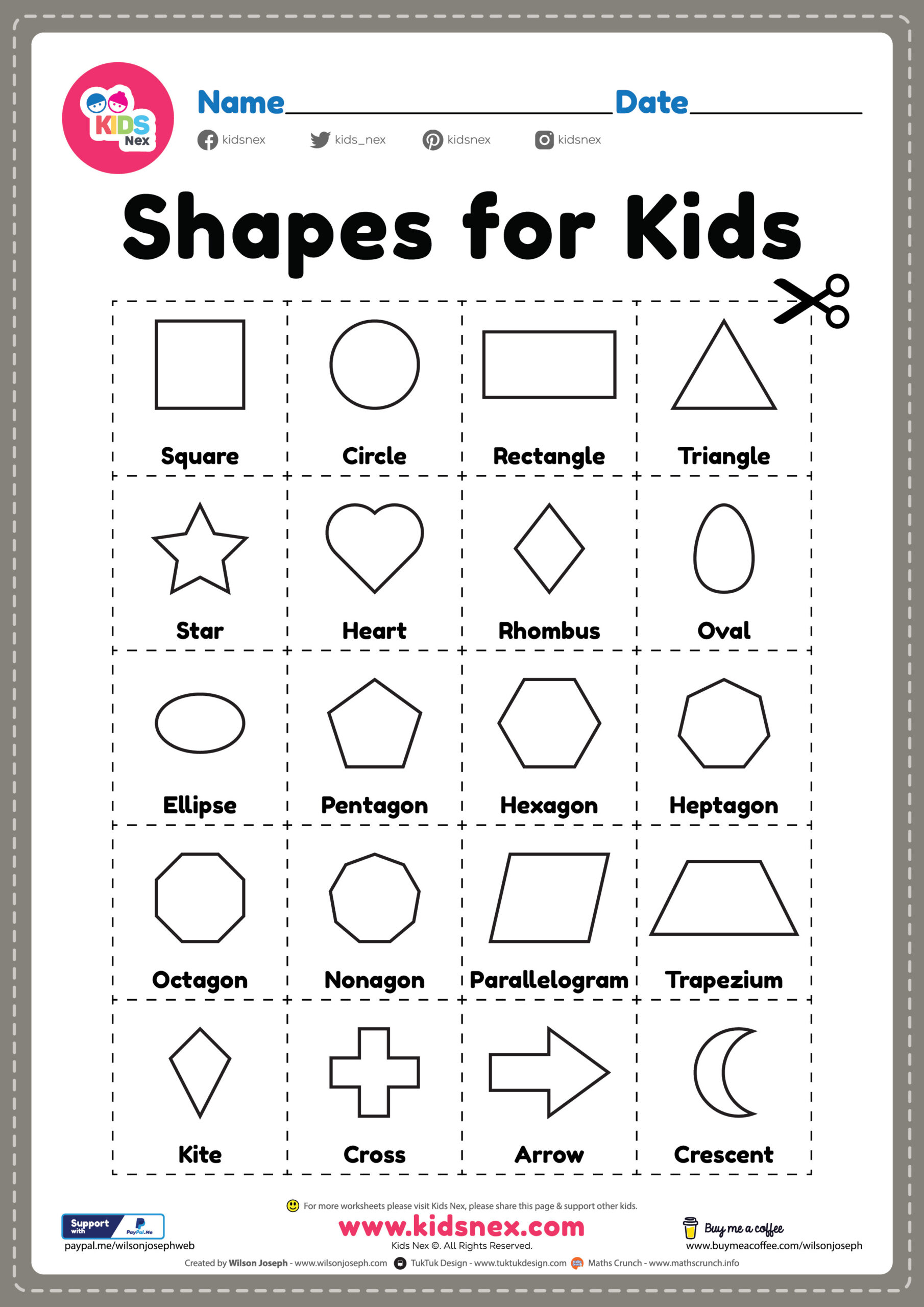 Free Printable Basic Shapes For Kids - Flash Cards Cutting throughout Free Printable Shapes Sheet