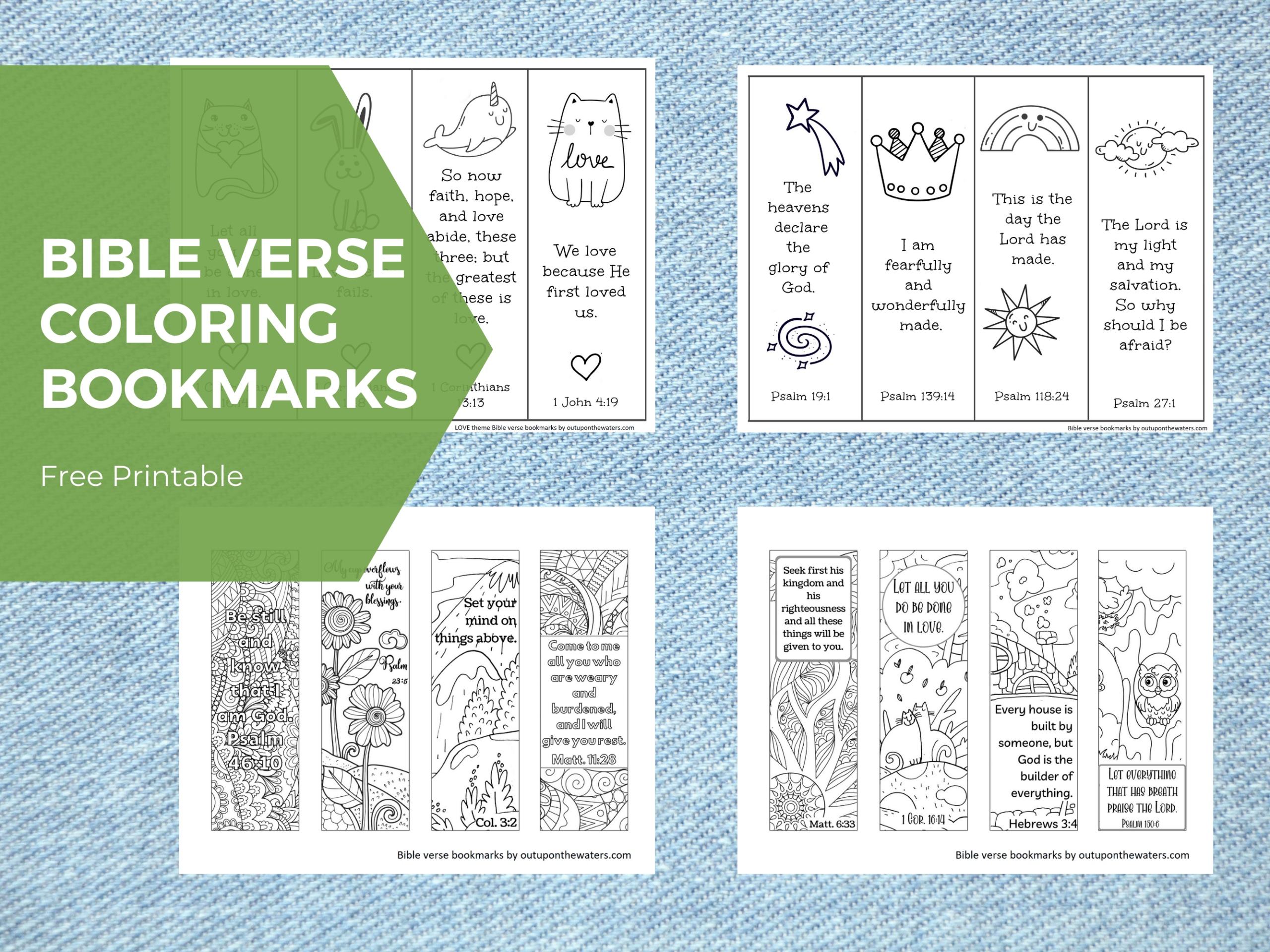 Free Printable Bible Verse Bookmarks To Color - Out Upon The Waters with Free Printable Bible Bookmarks to Color For Kids