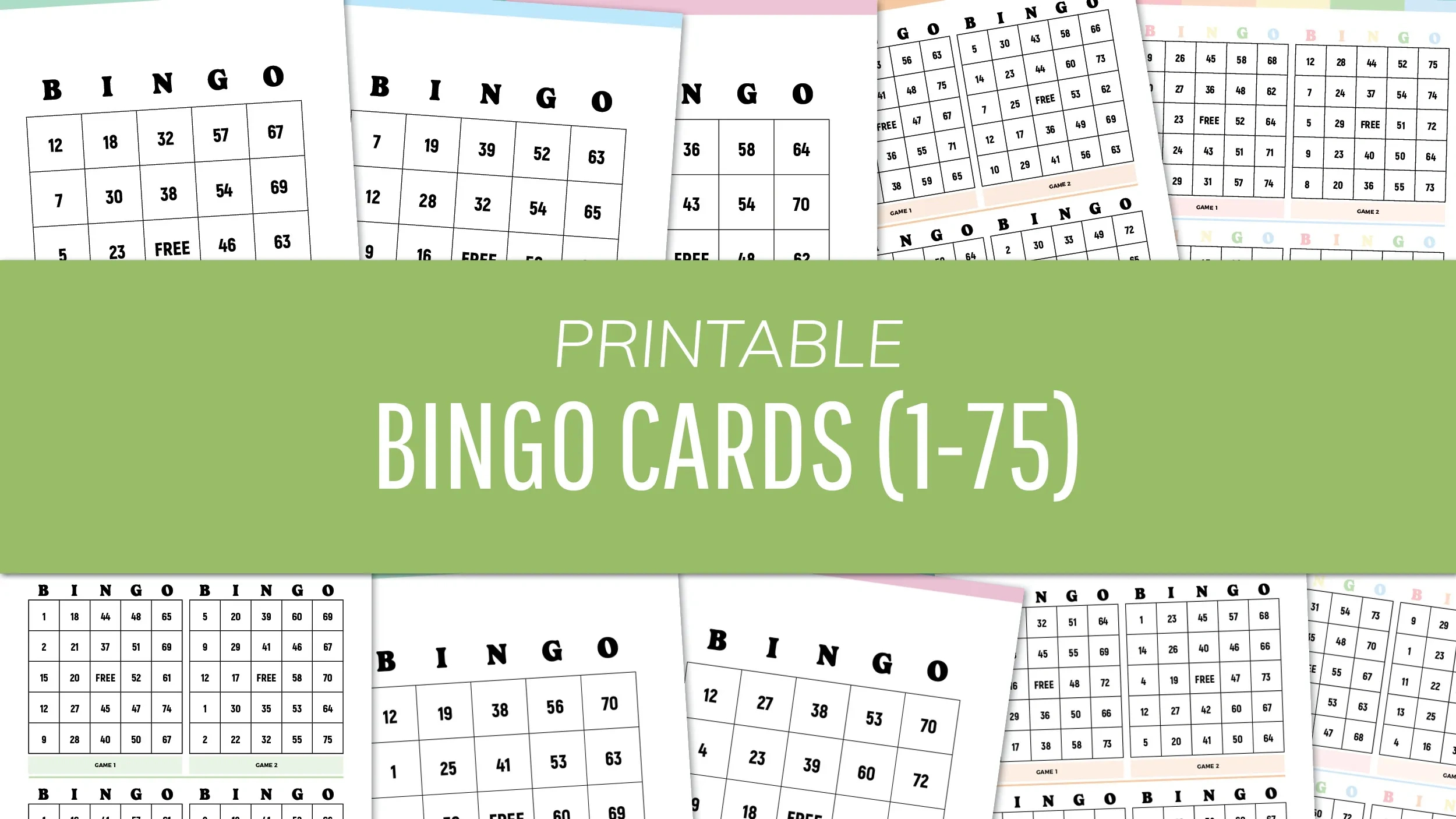 Free Printable Bingo Cards 1 75 Pdf - 200+ Bingo Sheets for Free Printable Bingo Cards with Numbers 1-75