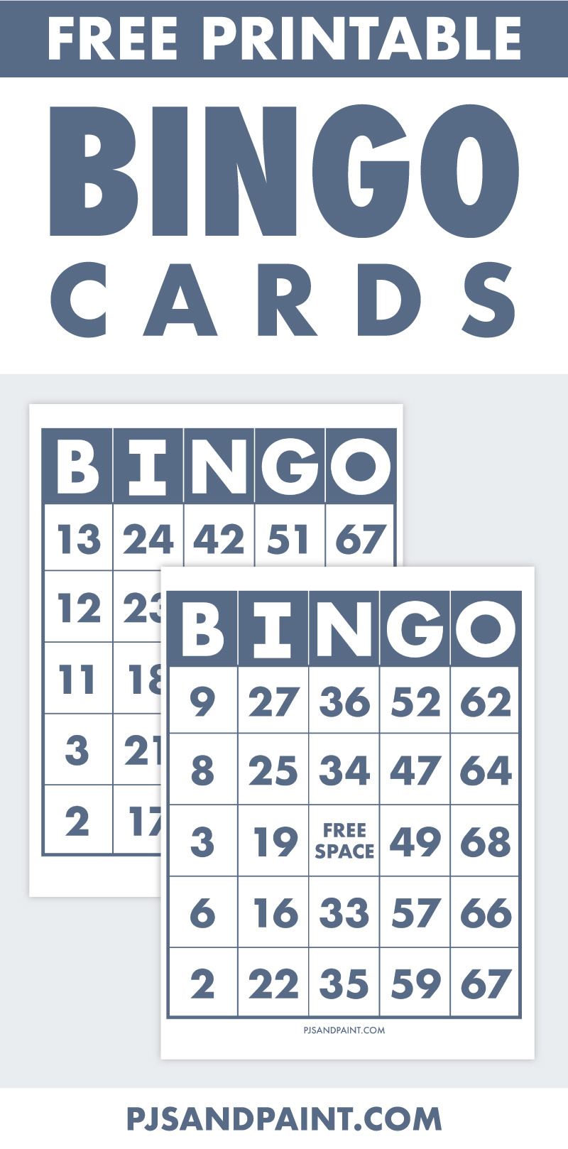 Free Printable Bingo Cards - Pjs And Paint with Free Bingo Card to Print