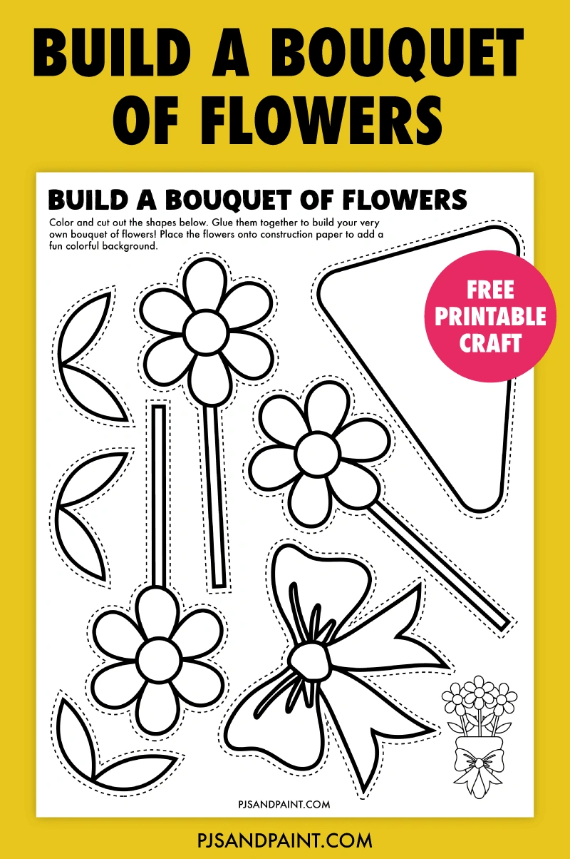 Free Printable Build A Bouquet Of Flowers Craft - Pjs And Paint with Printable Bouquet of Flowers