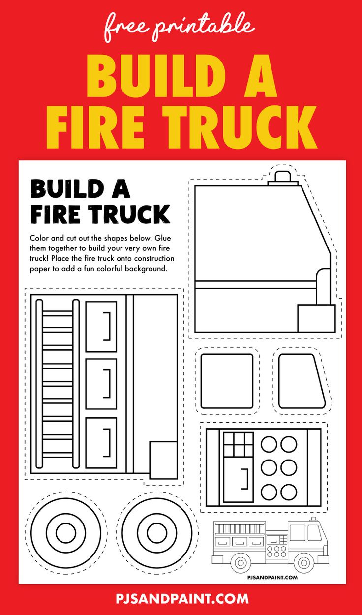 Free Printable Build A Fire Truck Craft throughout Free Printable Fire Truck Craft