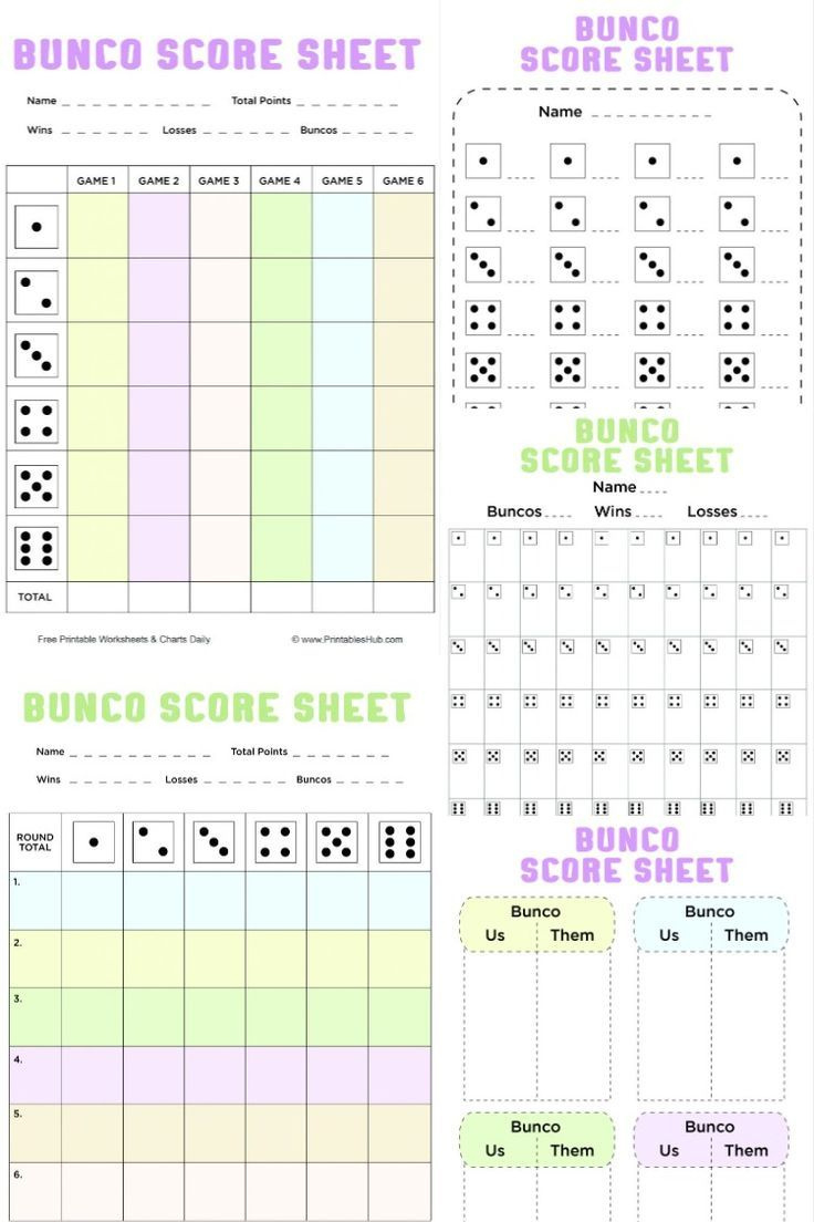 Free Printable Bunco Score Sheets + Table Tally Sheet [Pdf Included] with Downloadable Free Printable Bunco Score Sheets