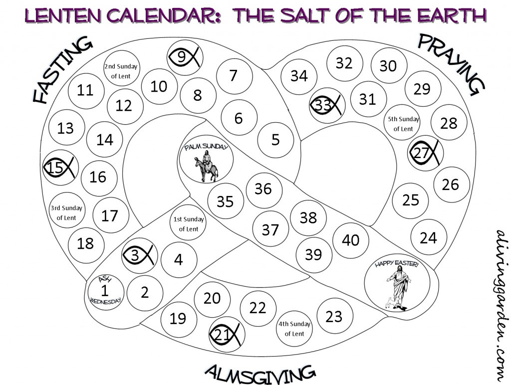 Free Printable Calendars For Lent And Easter pertaining to Free Printable Lent Calendar