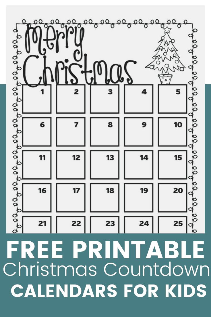 Free Printable Christmas Or Advent Countdown Calendars For Kids with Free Christmas Countdown Calendar Printable