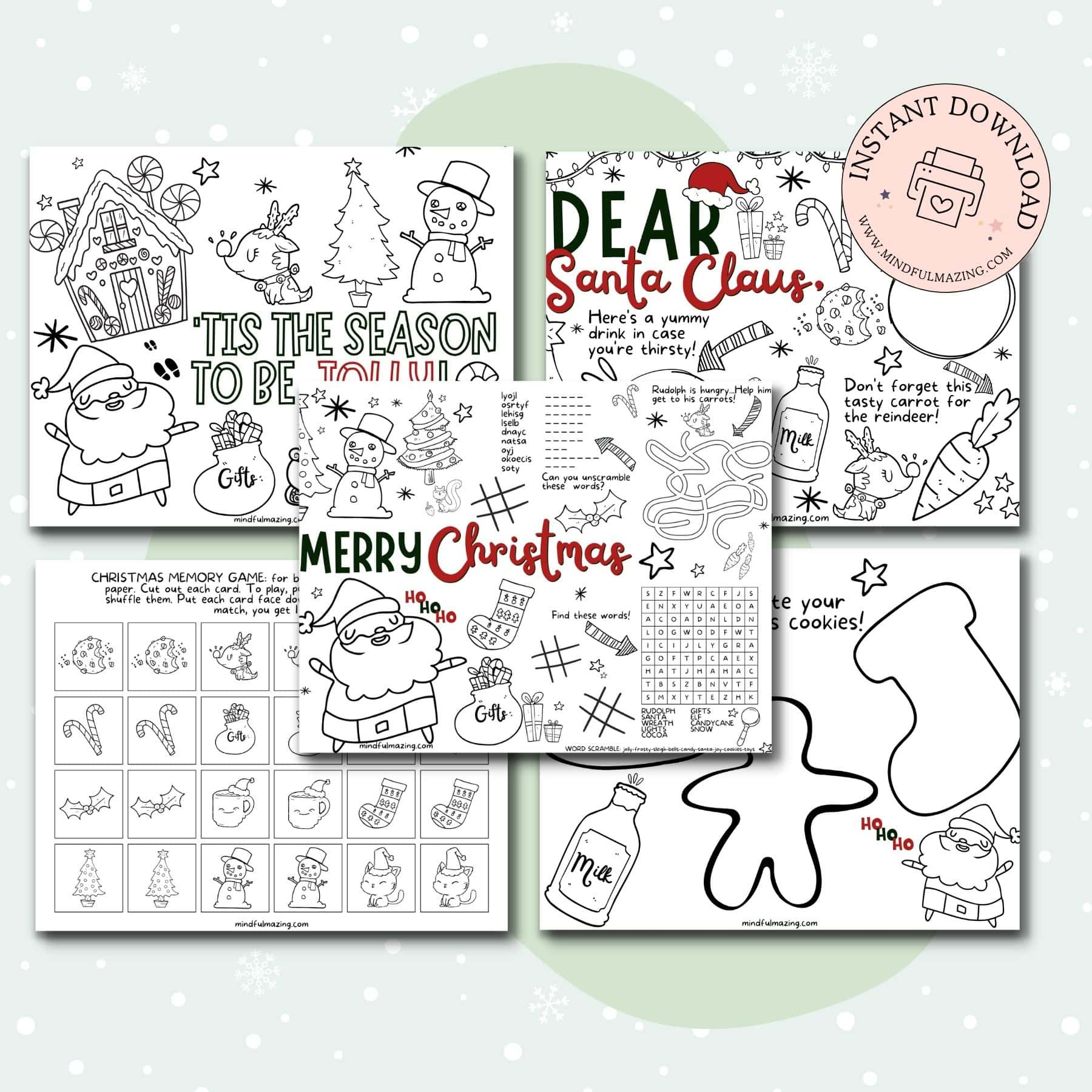 Free Printable Christmas Placemats For Kids • Mindfulmazing regarding Free Printable Christmas Placemats