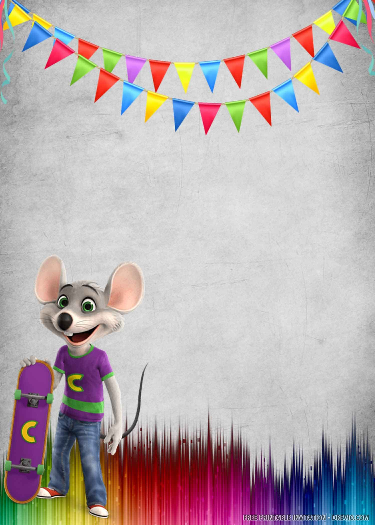 Free Printable) – Chuck E Cheese Birthday Invitation Template regarding Free Chuck E Cheese Invitations Printable