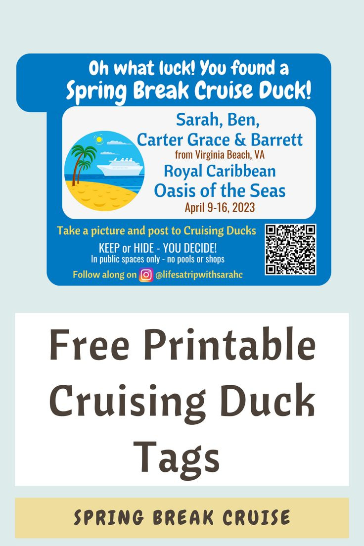 Free Printable Cruising Duck Tags pertaining to Carnival Cruise Duck Tags Free Printable