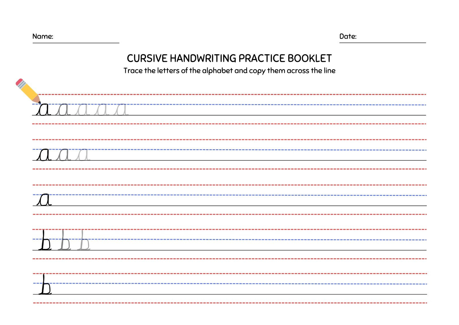 Free Printable Cursive Writing Worksheet Templates | Canva for Cursive Writing Worksheets Free Printable